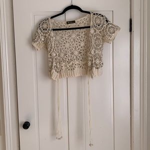 Y2K Knit Sequin Cropped Cardigan